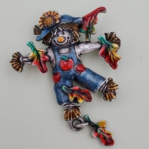 AJMC Enamel Scarecrow Brooch